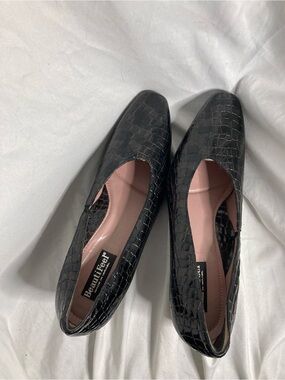 Beautifeel Black Croc-Embossed heels